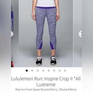 Lululemon Run: Inspire Crop II *All Luxtreme size 4‎